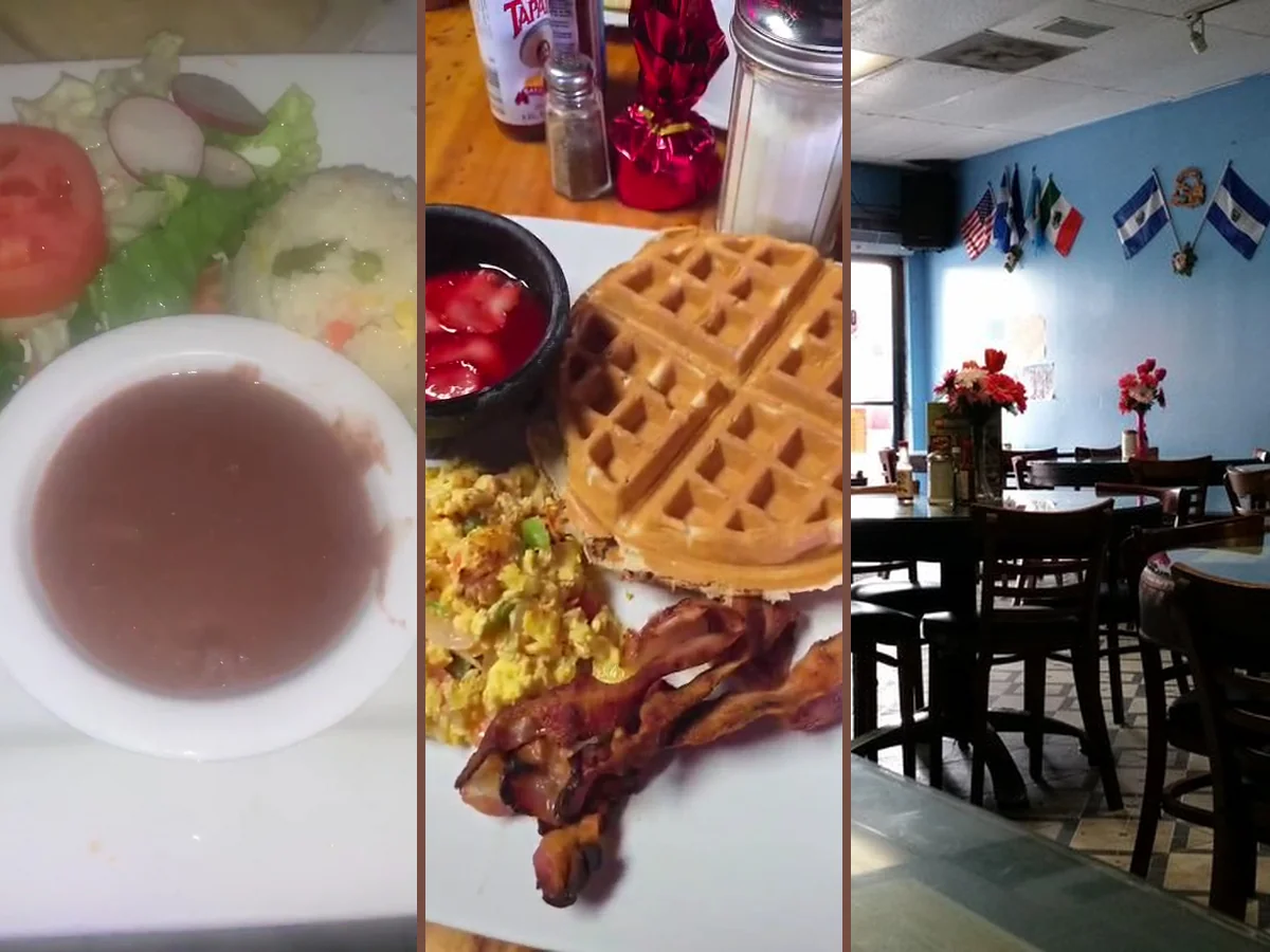 Table service in a cozy, family-friendly dining space.
